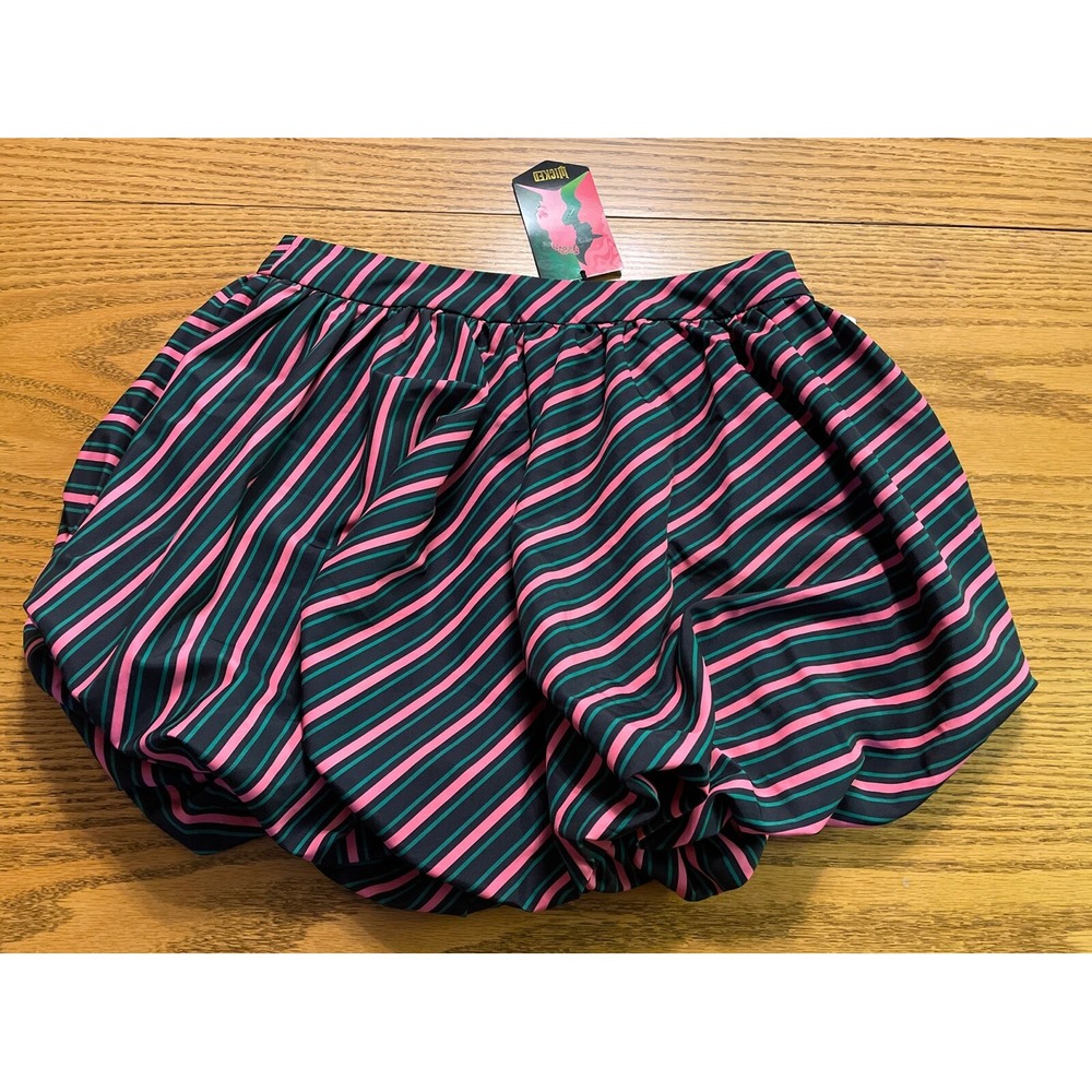 Womens Wicked Movie Striped Bubble Mini Skirt, Target X Tazwell‎ NEW, Sz XXS